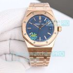 ZF Factory Swiss Copy Audemars Piguet Royal Oak 15500 Rose Gold 4302 Blue Face Watch 